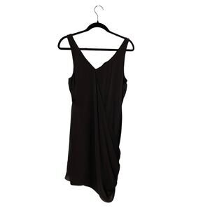 Alice + Olivia 100% Silk Brown Black Mini Dress Style C908954216 Size Large